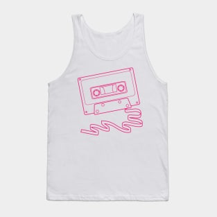 Cassette tape with ribbon in bright pink Tank Top